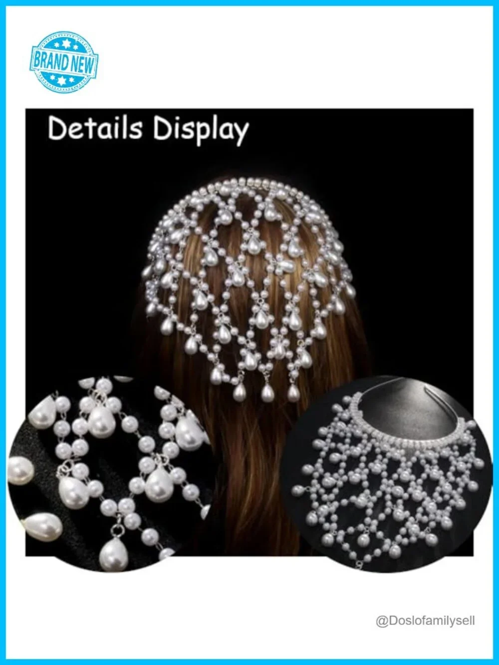 Silver Pearl Fairy Headpiece - Flapper 1920s Head Chain Hair Accessory for Women